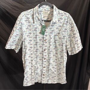 L.L. Bean Men's Casual Fish Pattern Shirt